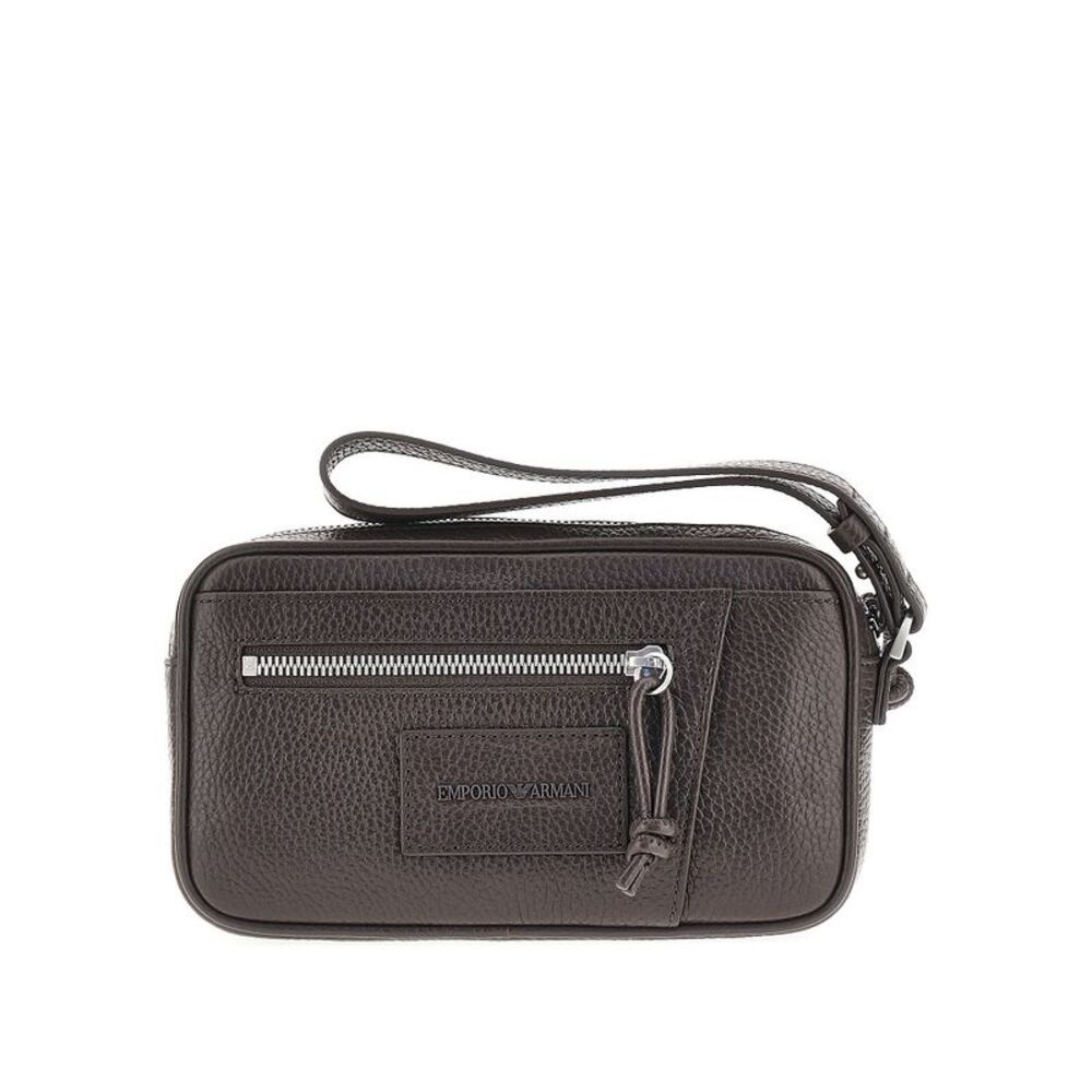 Emporio Armani Men Grained Leather Pouch